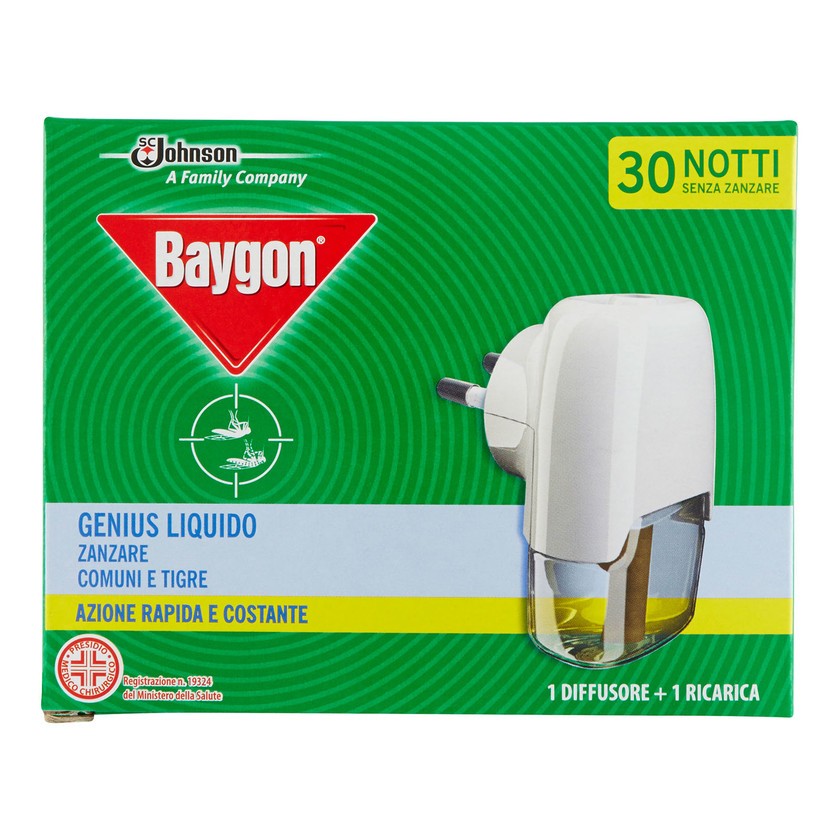Baygon Genius Nestemäinen 30 Yötä Baygon® Diffuusori + Täyttöpakkaus