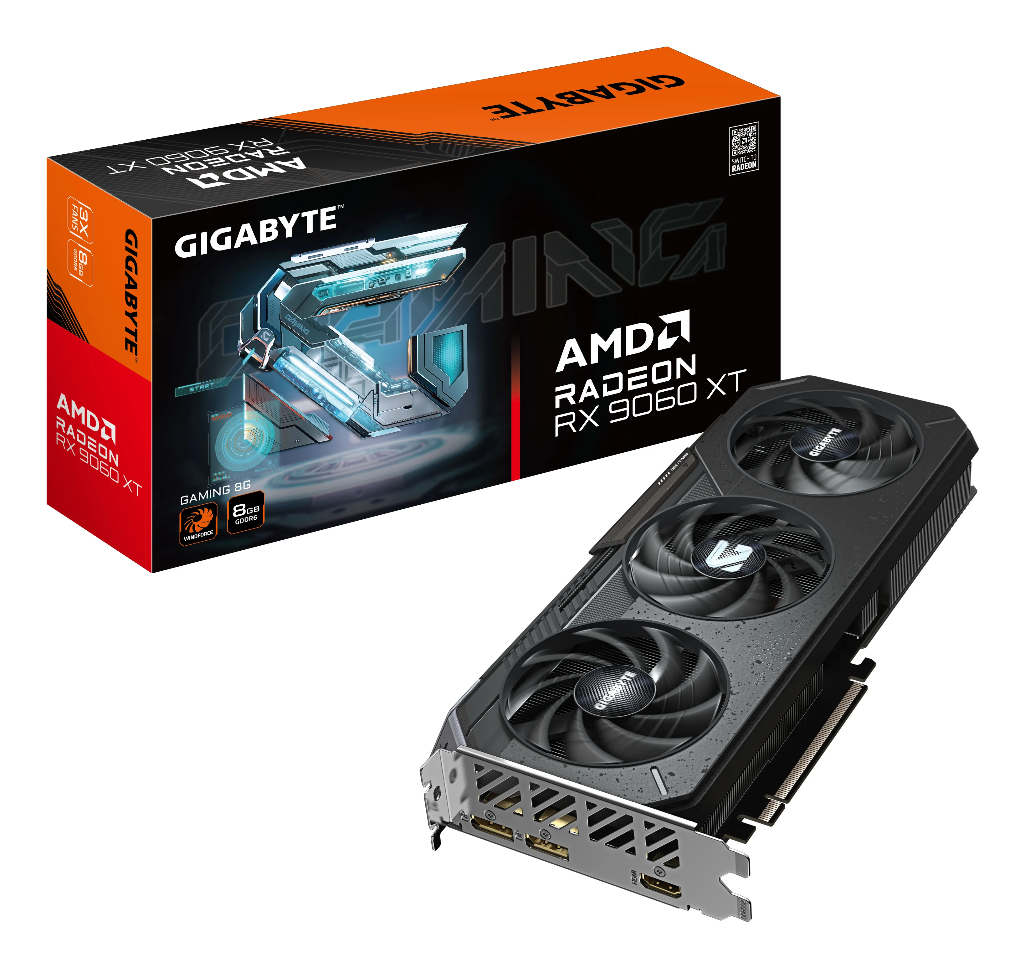 GIGABYTE Radeon RX 9060 XT GAMING - 8GB GDDR6 RAM - Näytönohjaimet