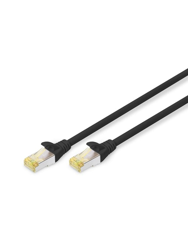 Goobay Patchkabel CAT 6A, S/FTP (PiMF), svart, 10 m opparledare (CU), halogenfri kabelhölje (LSZH)