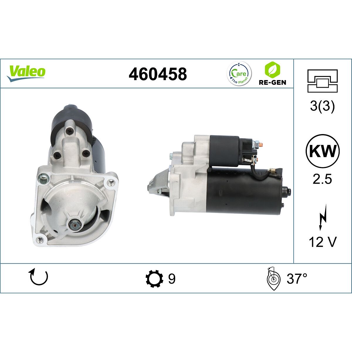 Käynnistysmoottori VALEO 460458