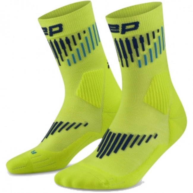 CEP Core Run Merino Socks Mid Cut 3.0, juoksuasusukat, miesten, keltainen