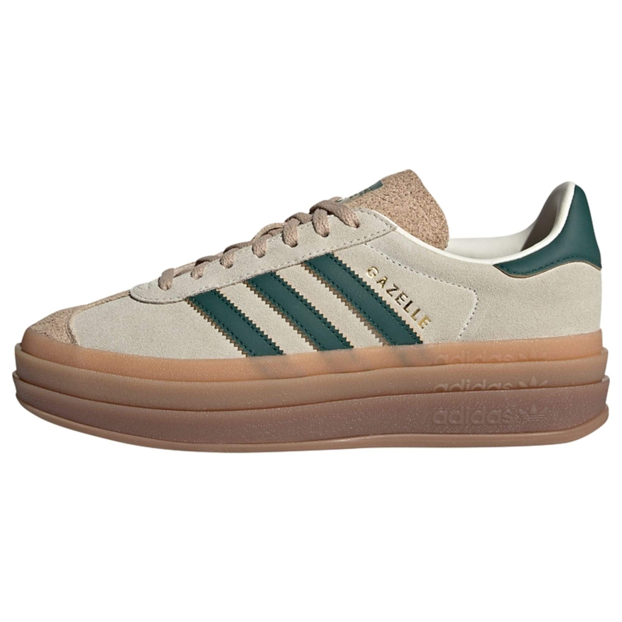 ADIDAS ORIGINALS Matalavartiset tennarit 'Gazelle Bold'  vaaleabeige / kulta / tummanvihreä