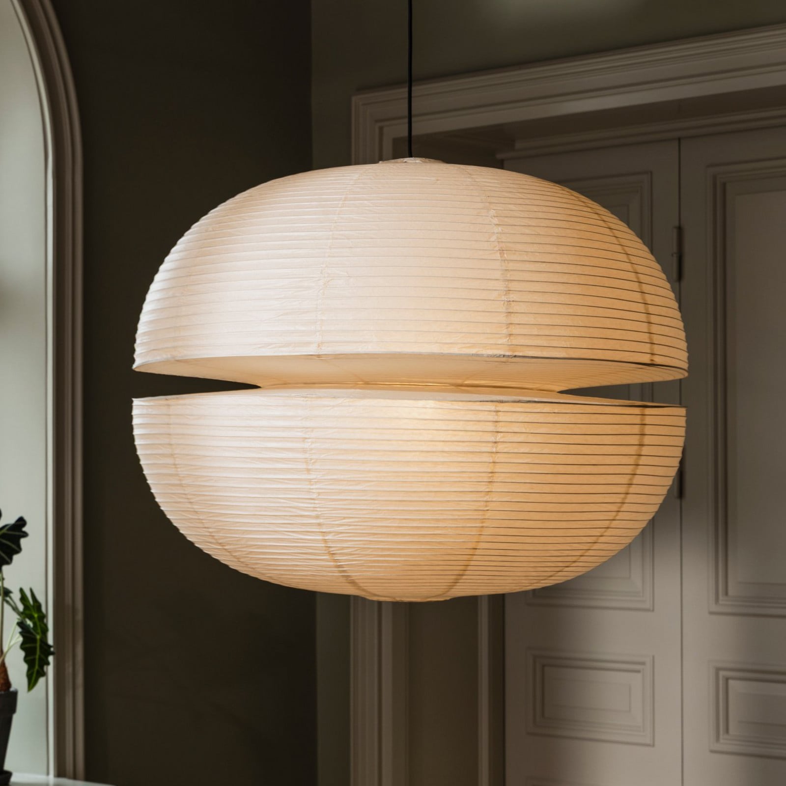 Mela-lampunvarjostin, Ø 80 cm, beige, E27 - Globen Lighting - Paperi / pahvi - Yksilamppuinen