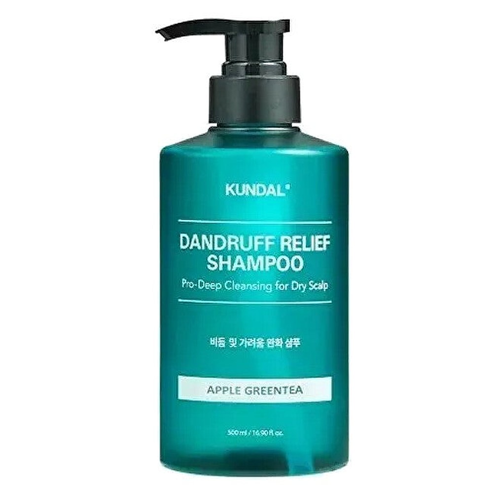 KUNDAL Dandruff Relief Apple Green Tea -shampoo hilsettä ja kutinaa vastaan kuivalle iholle 500ml