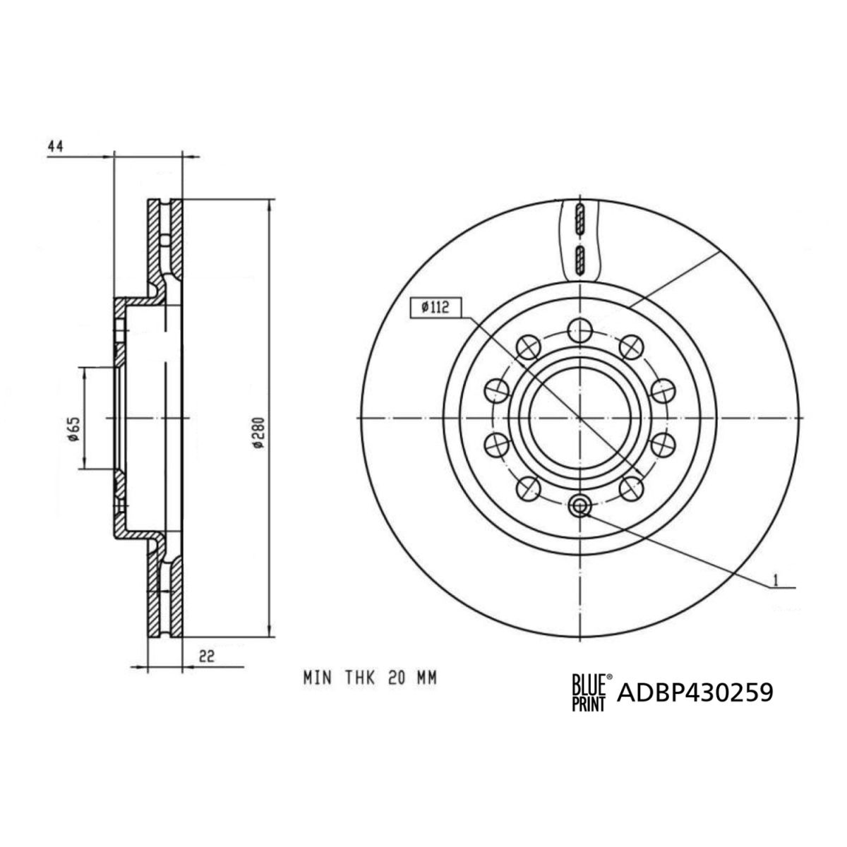 Jarrulevy BLUE PRINT ADBP430259