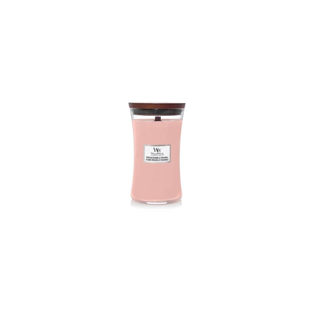 Woodwick Blooms & Patchouli -tuoksukynttiläpurkki, suuri, puristettu, 609,5 g
