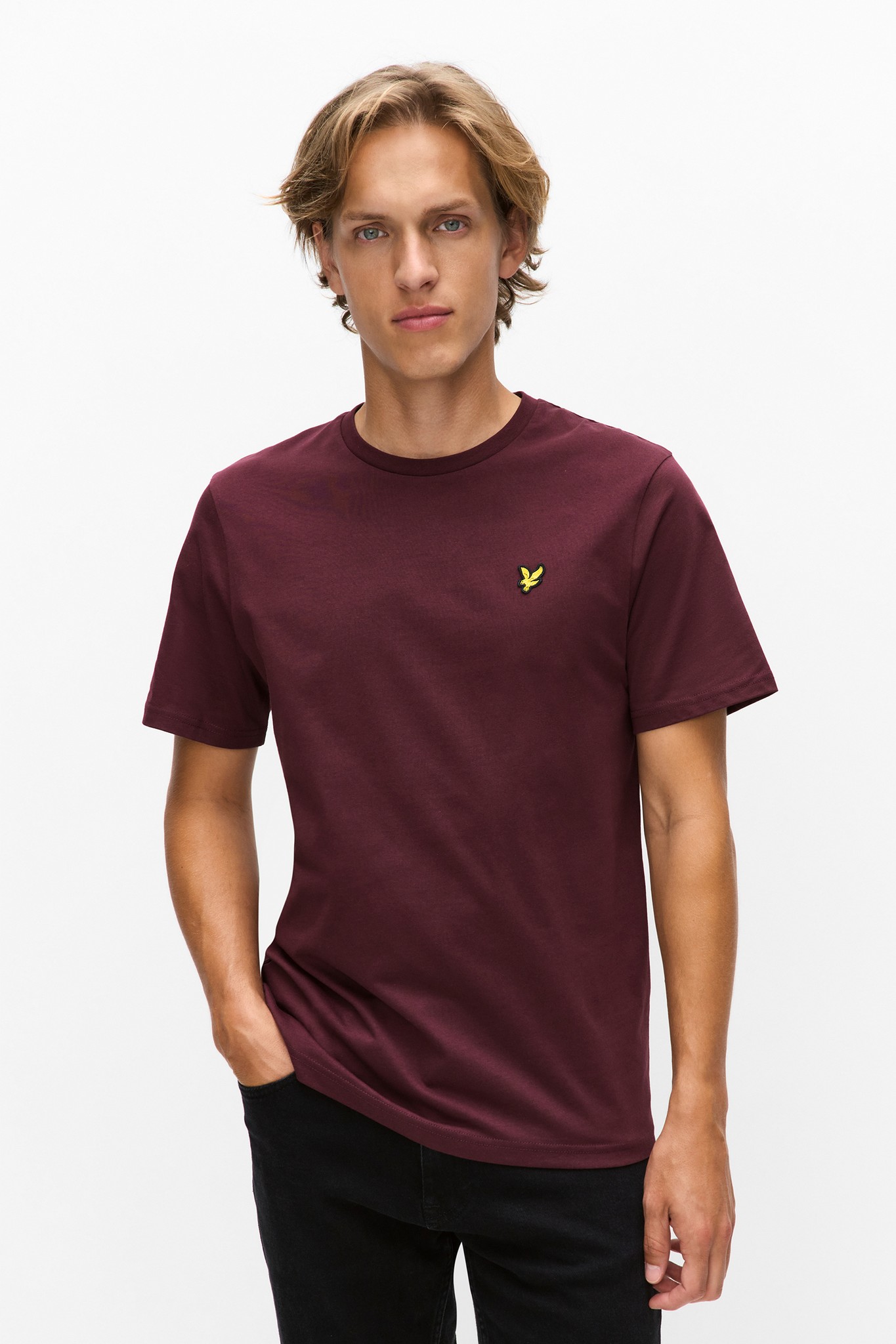 Plain t-shirt, BURGUNDY, XL