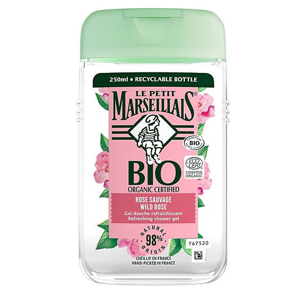 Le petit marseillais Bio Organic -sertifioitu Wild Rose -virkistävä suihkugeeli - 250 ml
