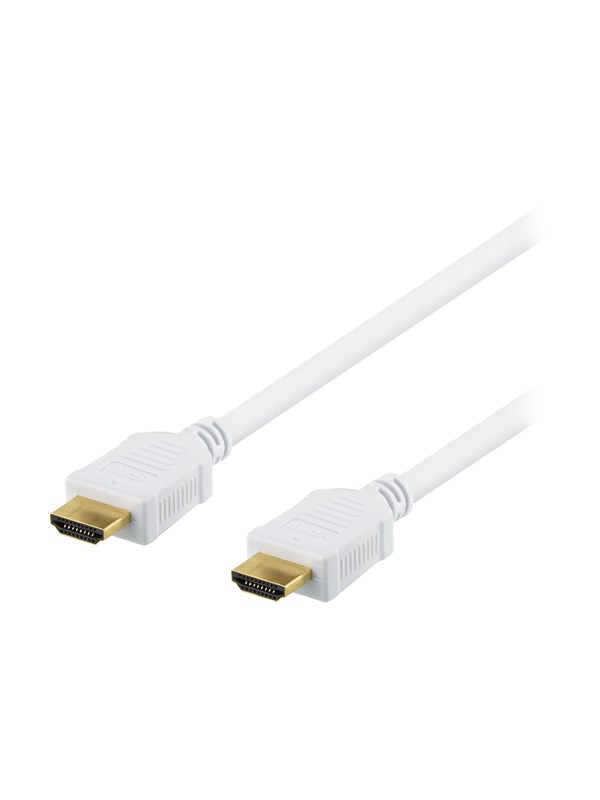 Deltaco Premium HDMI -kaapeli jossa Ethernet, 4K, 2 m, valkoinen