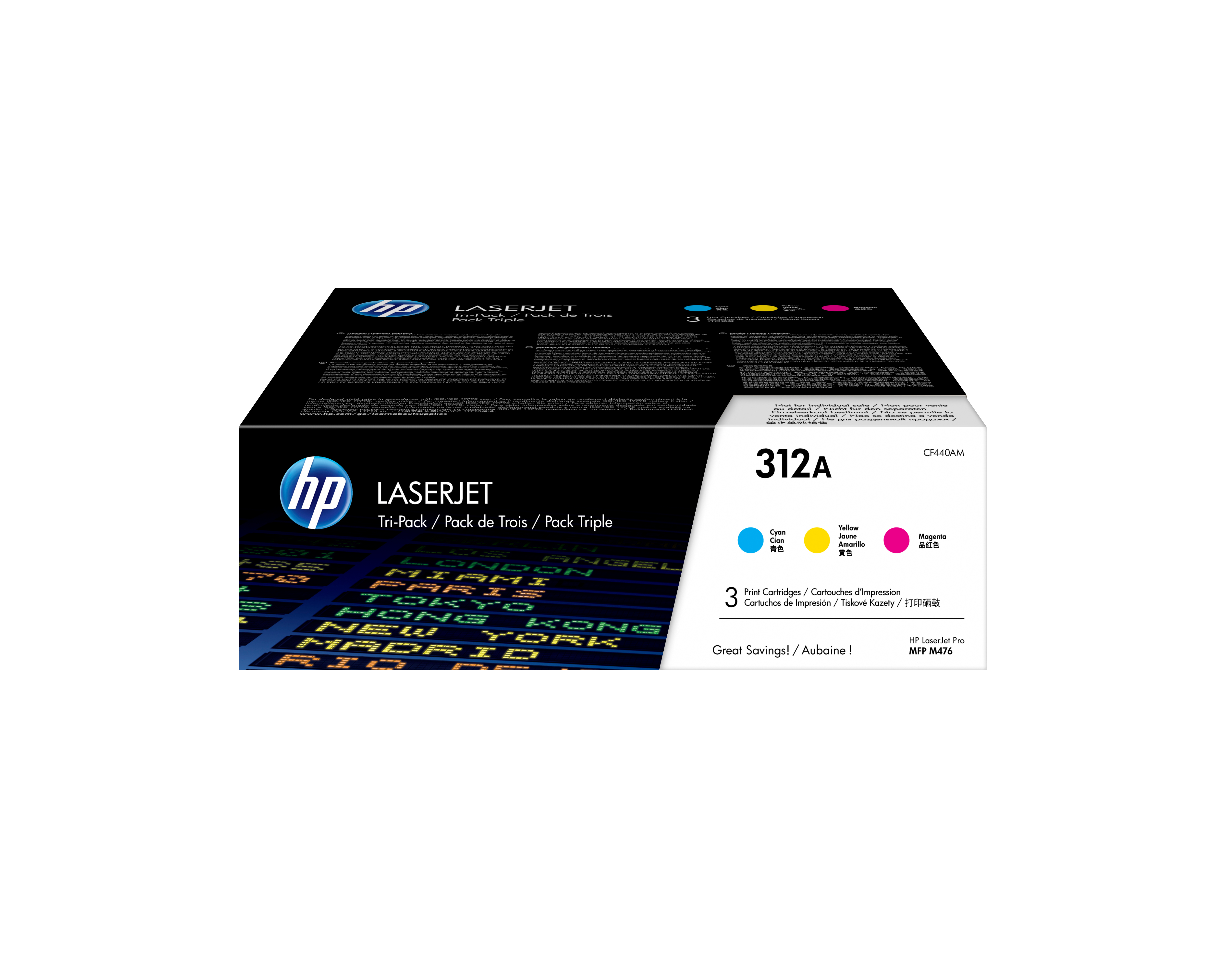 HP HP 312A Värikasetti 3-pack C/M/Y CF440AM Vastaa: N/A