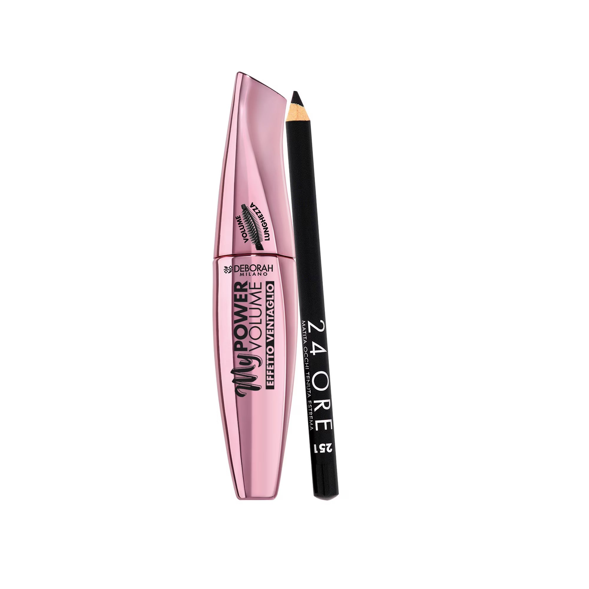 Sarja Deborah: 24H Extra Gel Eyeliner musta 15 g + My Power vedenpitävä volyymi ripsiväri musta 14 ml