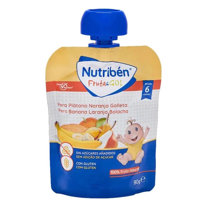 Nutriben Fruit & Go  Päärynä, banaani, appelsiini ja keksi 90 g