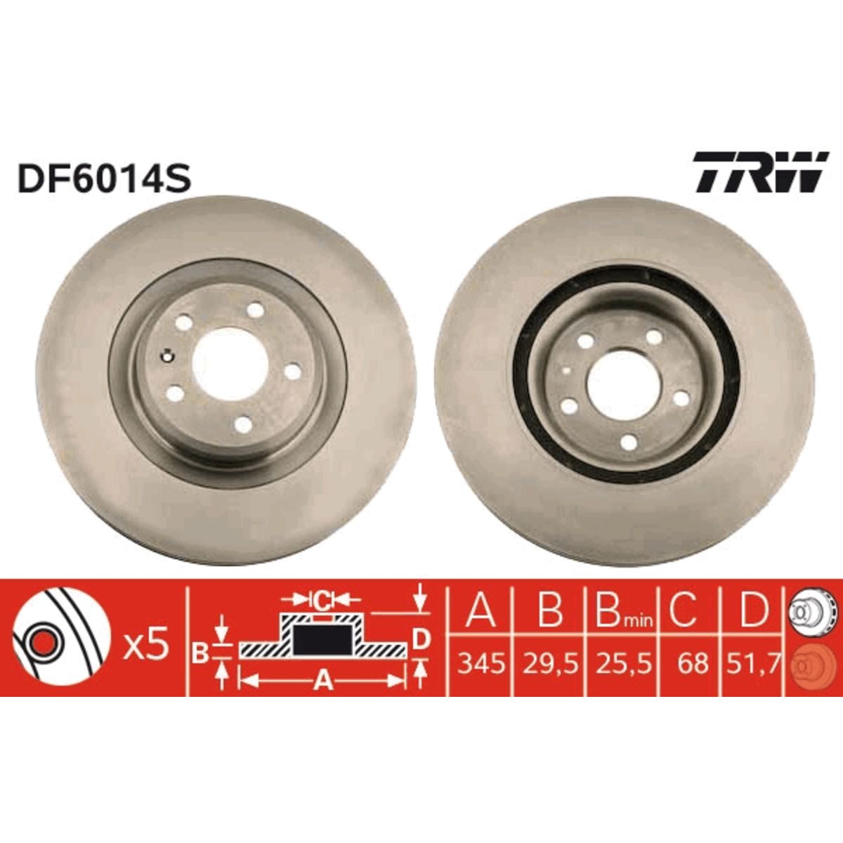 Jarrulevy TRW DF6014S