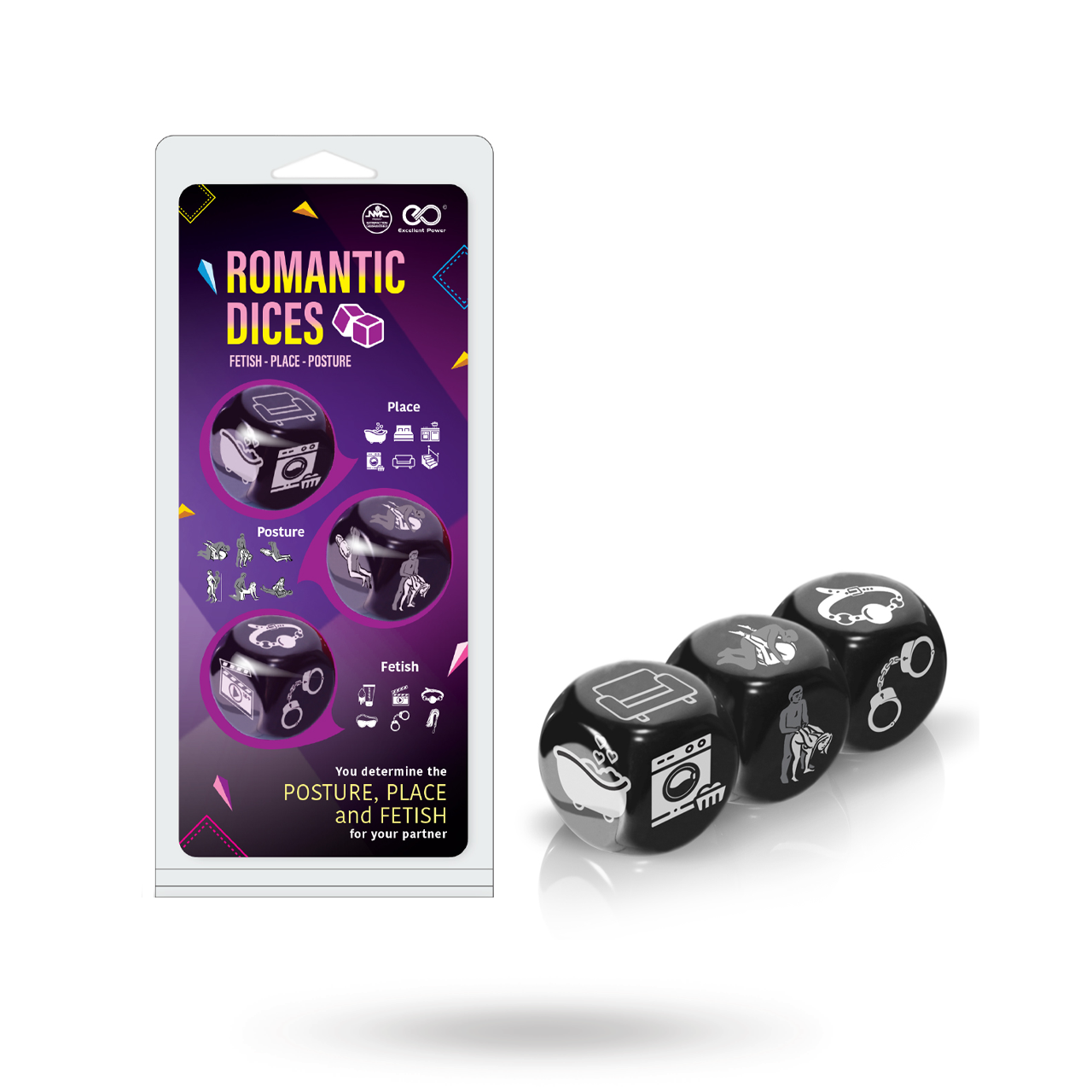 Romantic Dices Fetish, Place, Posture Noppapeli kuudelle