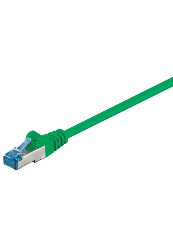 Goobay Patchkabel CAT 6A, S/FTP (PiMF), grön, 20 m opparledare (CU), halogenfri kabelhölje (LSZH)