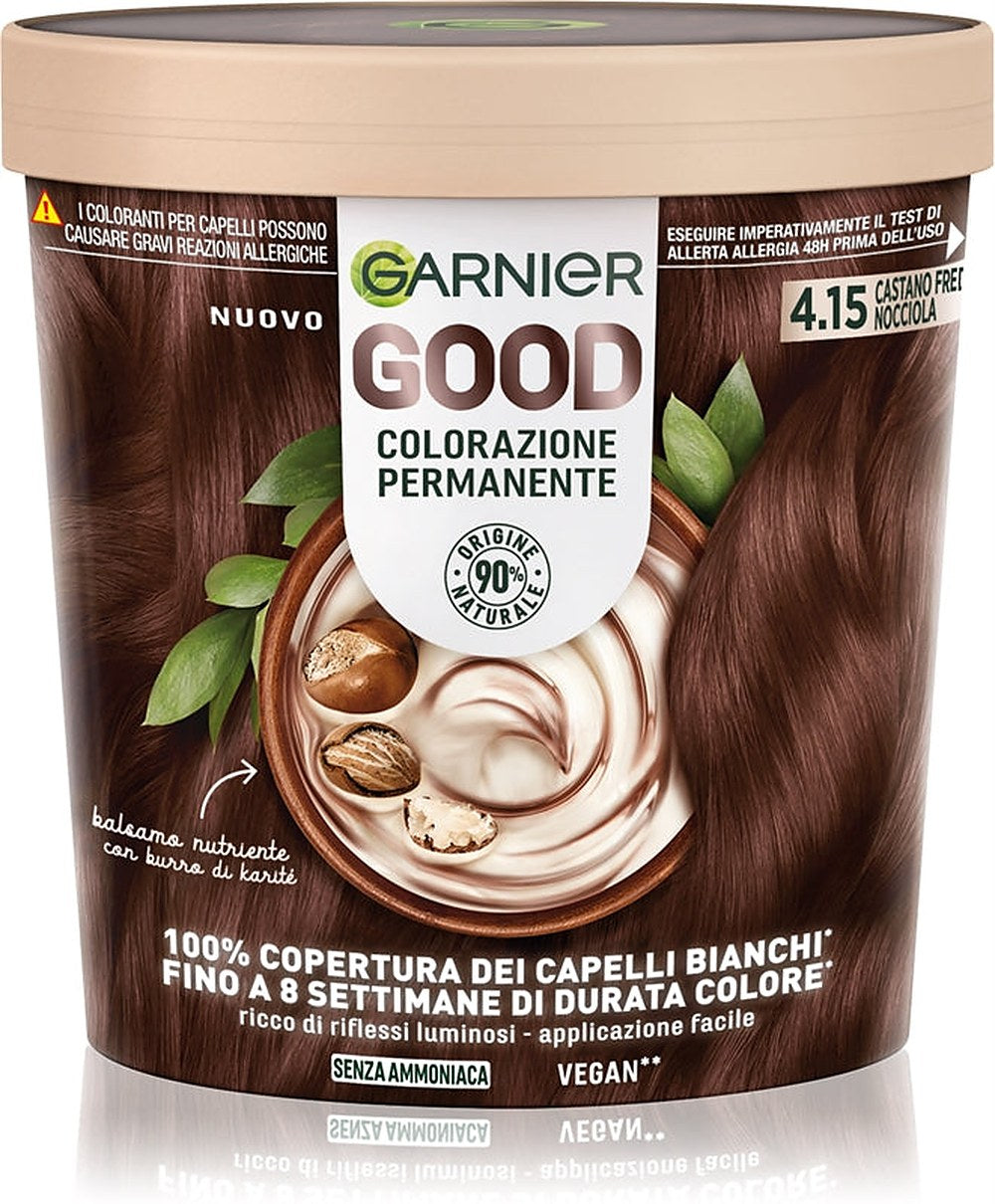 Garnier Pysyvä värjäys ilman ammoniakkia 4,15 kylmänruskea hasselpähkinä 160 gr.