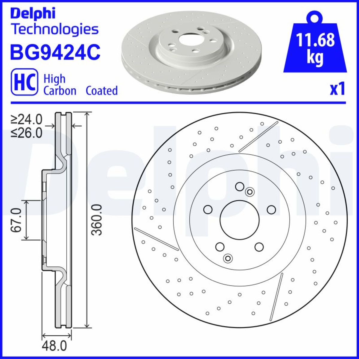 Jarrulevy DELPHI BG9424C