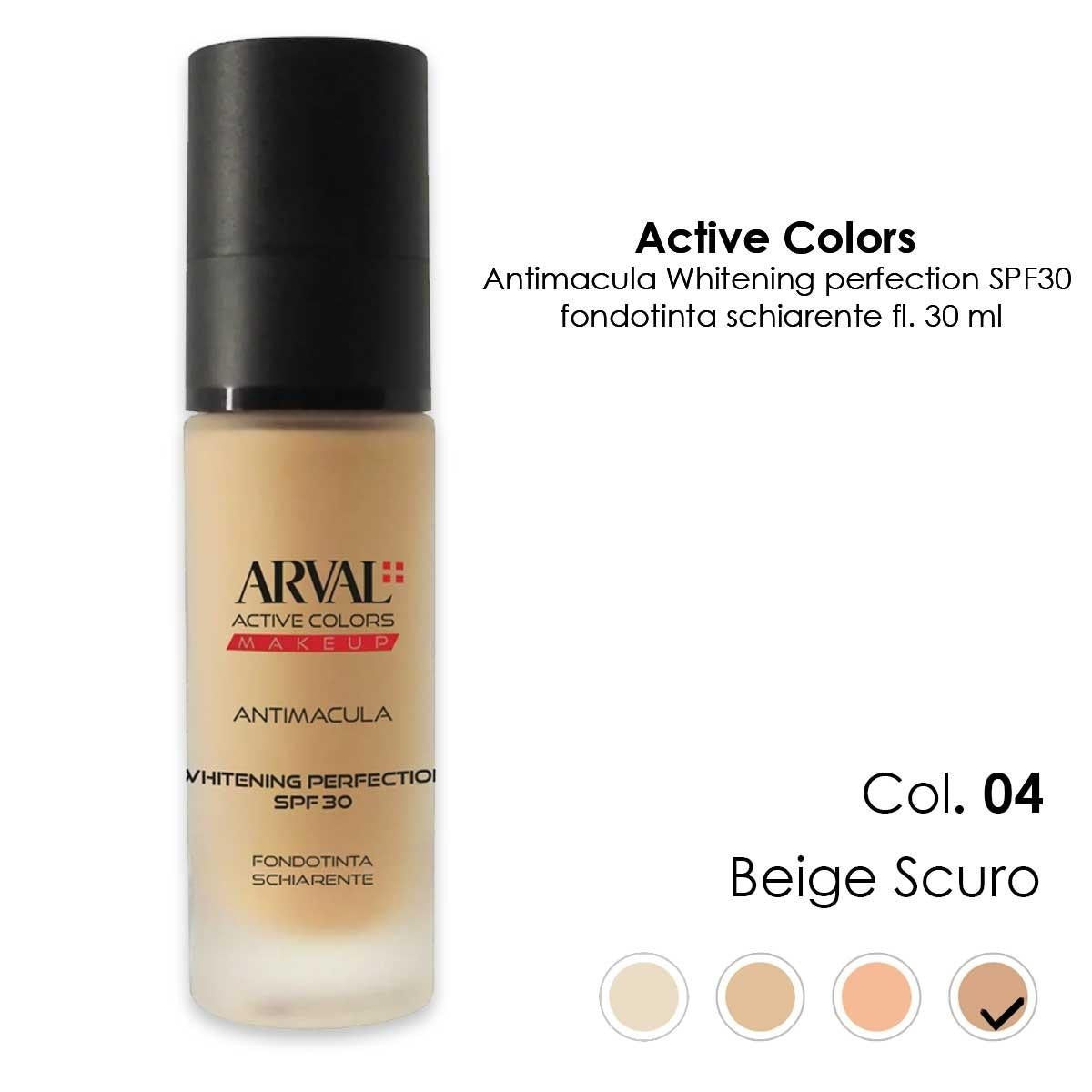 Arval Antimacula - Whitening Perfection Spf30 N. 04 - Tummanbeige Vaaleuttava Meikkivoide Fl 30Ml