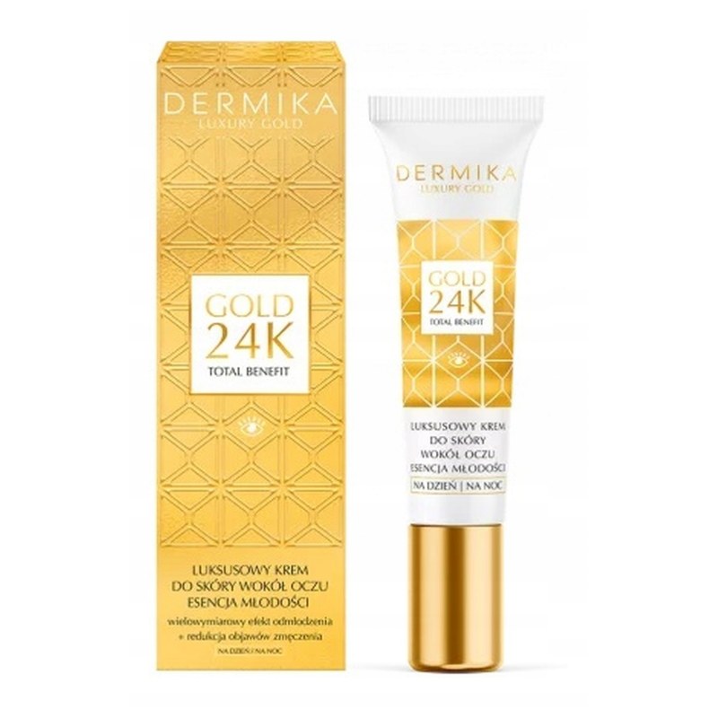Silmäympärysvoide ryppyjä vastaan Dermika Luxury Gold 24K Total Benefità silmäympärys 15 ml