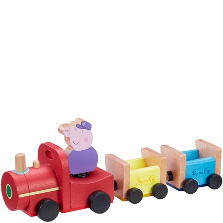 Gurli Pig puinen juna ja isoisä possu