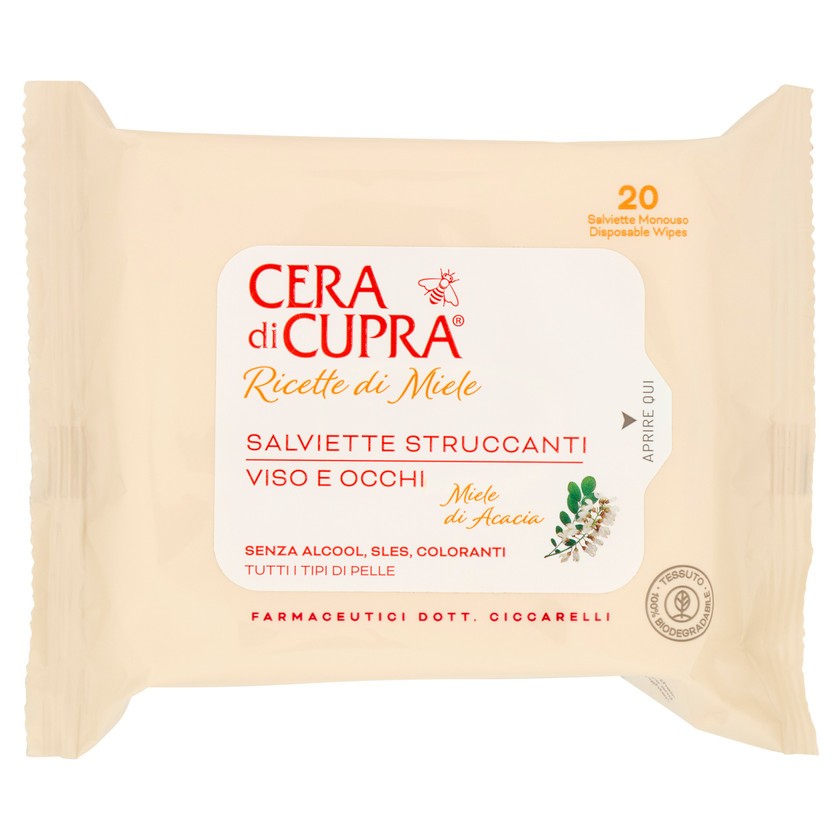 Cera Di Cupra Meikinpoistopyyhkeet 25 kpl. Hunajauutteella