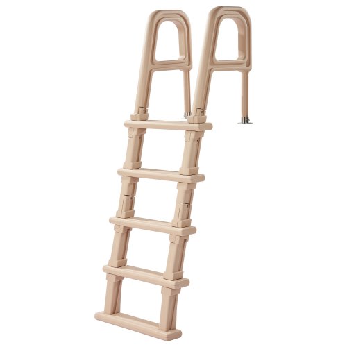 VEVOR Swimming Pool Ladder, Inclined 5-Step Double Handrails Stair, Non-slip Wide Step, 136 kg Load Capacity, for 121.9-137.2 cm Inground & Above-ground Pools, Any Deck Surface, Indoor & Outdoor, Taupe