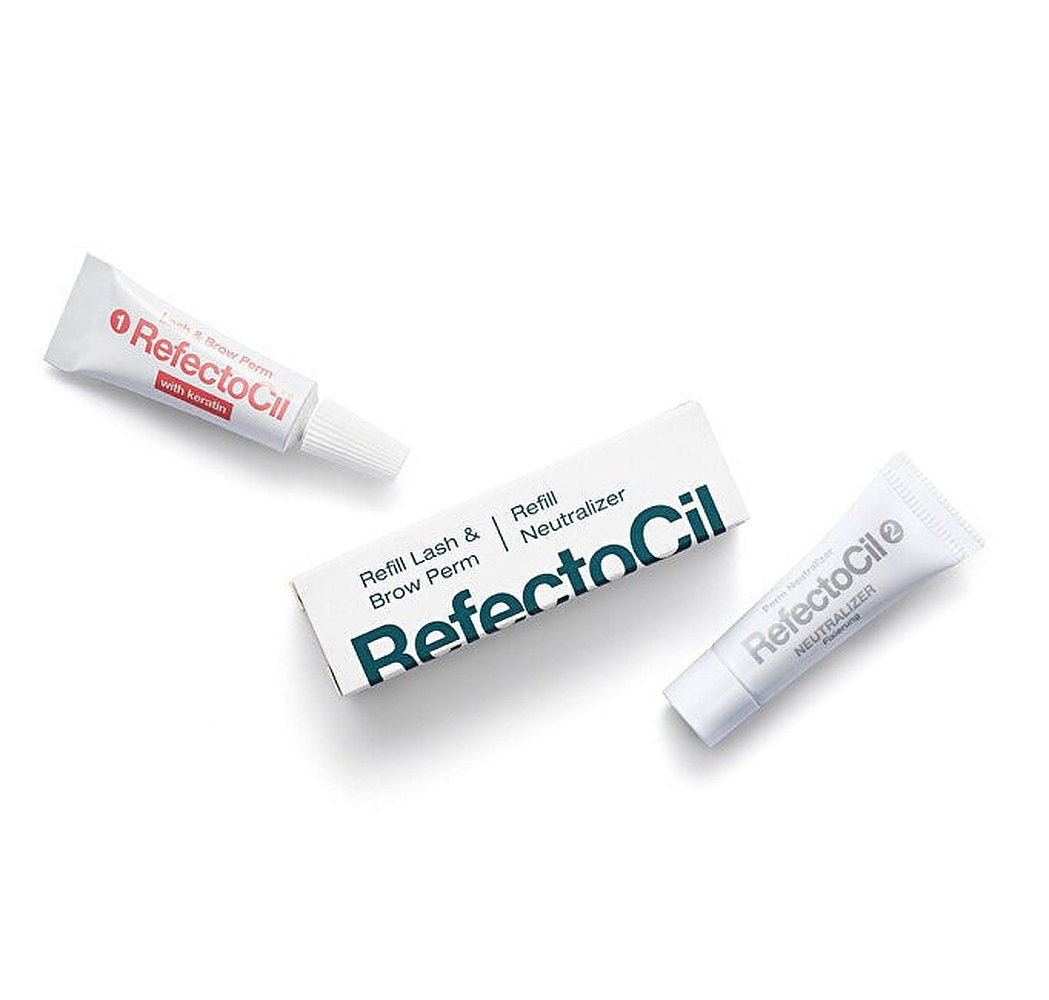 RefectoCil Kestovahvistus laineikkaille hiuksille keratiinitäyttöpakkauksella 2 × 3,5 ml