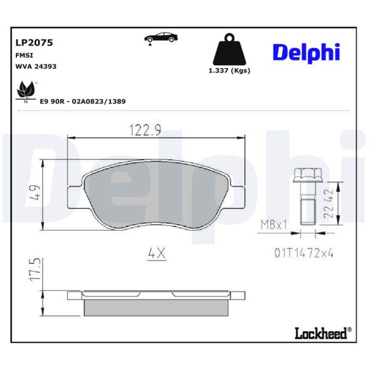 Jarrupalat, levyjarru DELPHI LP2075