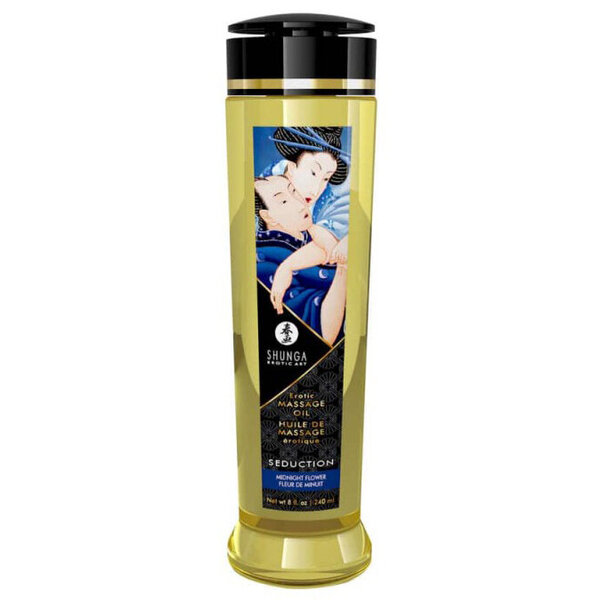 Shunga Massage Oil Seduction Midnight Flower 240ml Hierontaöljy