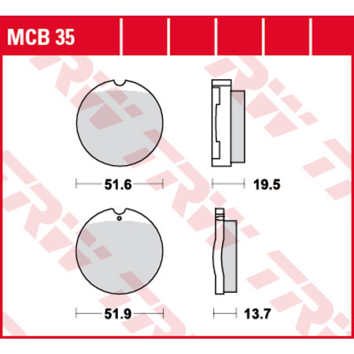 Jarrupalat, levyjarru TRW MCB35
