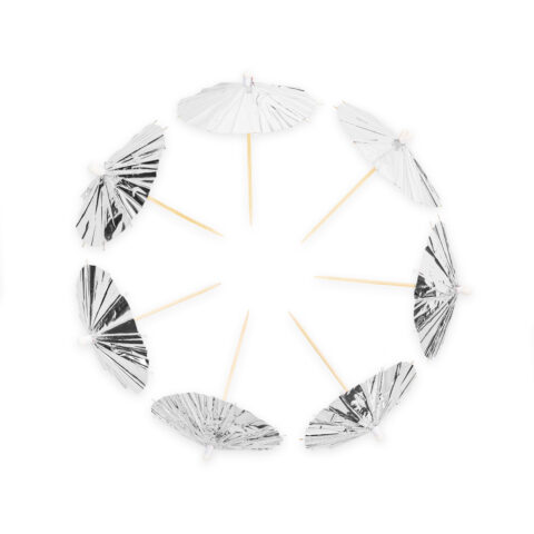 Cocktailaurinkovarjot Hopea Metallic - 10-pakkaus