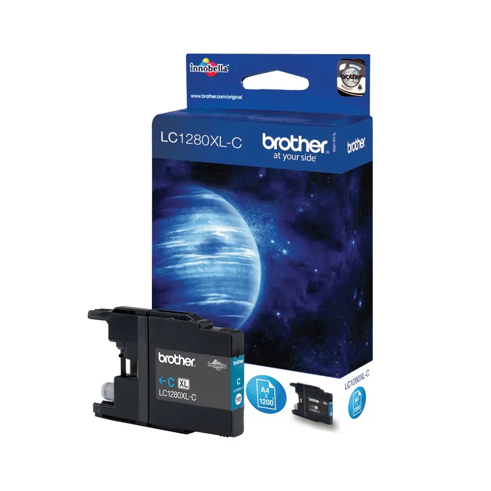 Brother LC1280XLC XL-mustekasetti, syaani