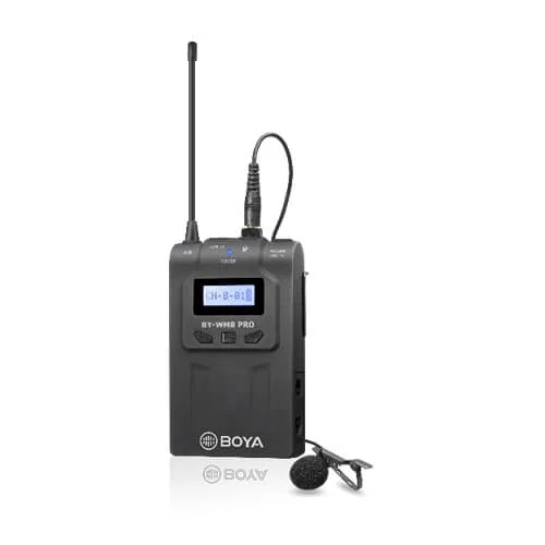 BOYA TX8 Pro, Lavalier-mikrofoni, Kondensaattorimikrofoni, 3,5 mm, Kiinteä, Bodypack-lähetin, Ultrataajuus (UHF)