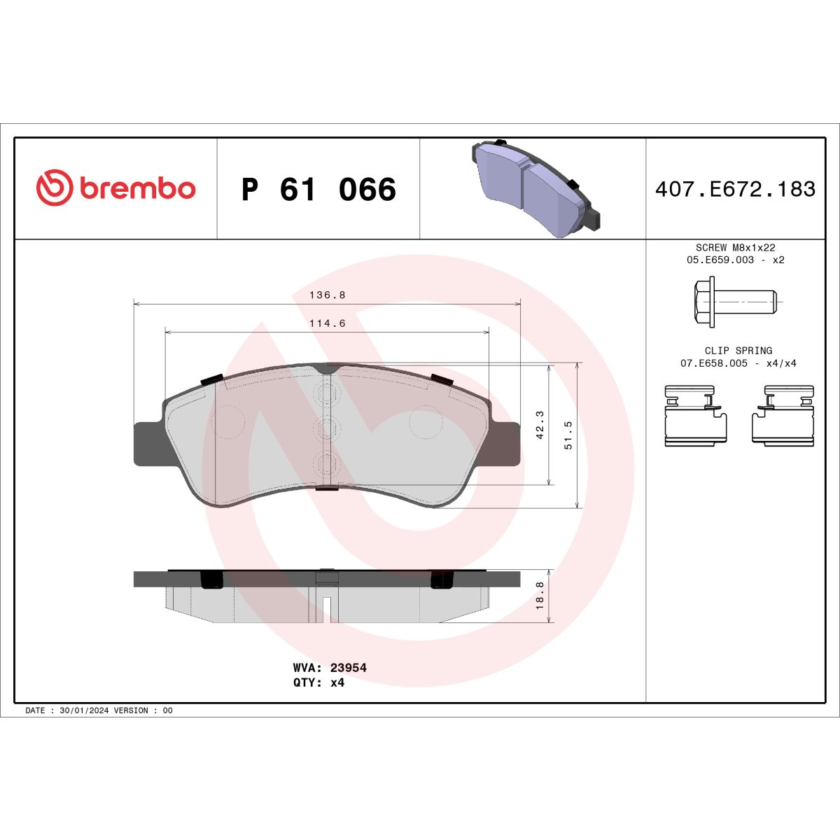 Jarrupalat, levyjarru BREMBO P 61 066