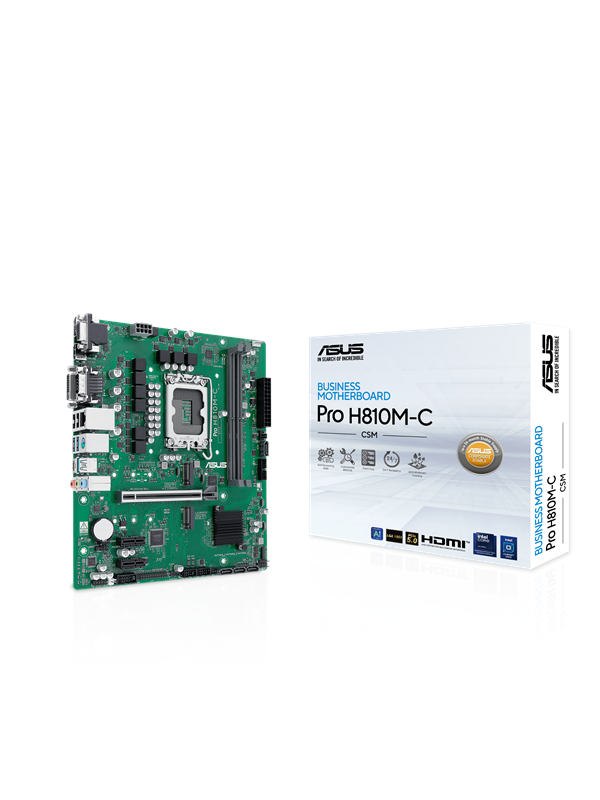 ASUS PRO H810M-C-CSM Emolevy - Intel H810 - Intel LGA1851 - DDR5 RAM - Micro-ATX