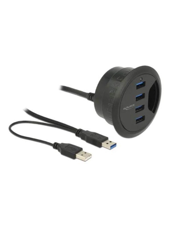 DeLOCK In-Desk Hub USB hub - 4 porttia - Musta