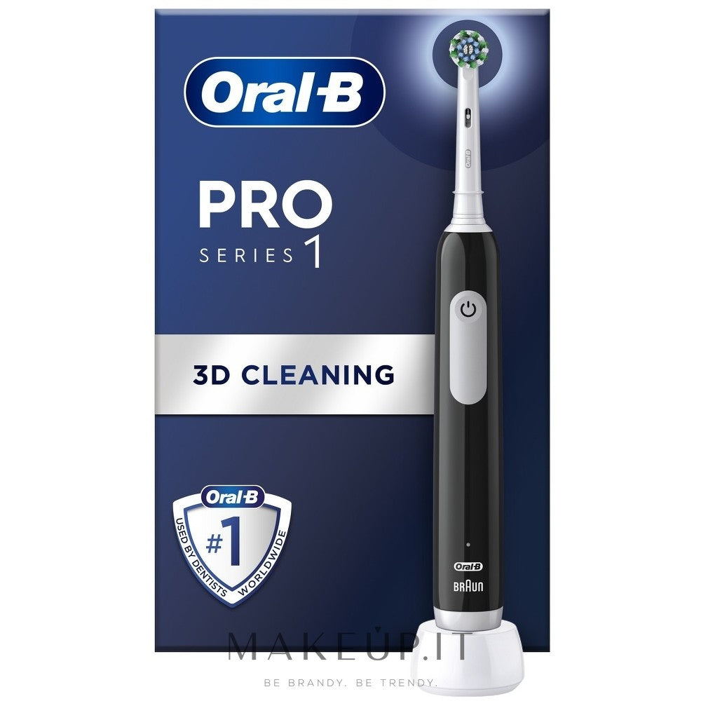 Oral-B Spazzolino Elettrico Ricaricabile Series 1 Nero Con 2 Testine — Spazzolino da denti elettrico