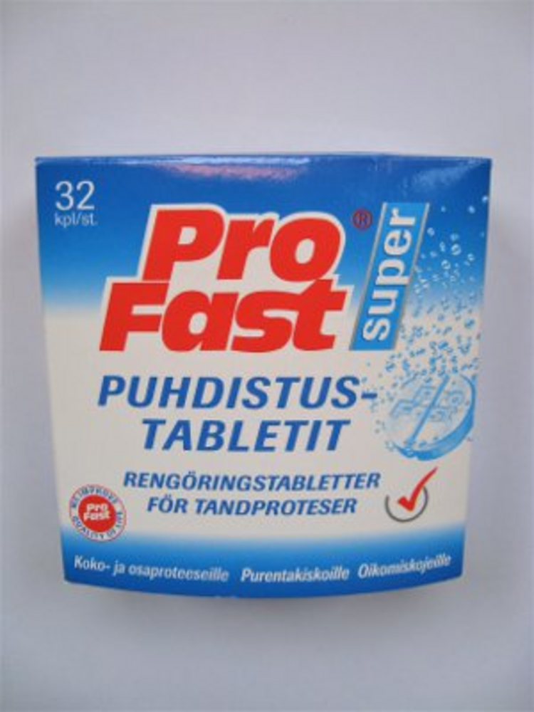 Profast Puhdistustabletit proteeseille 32 tabl