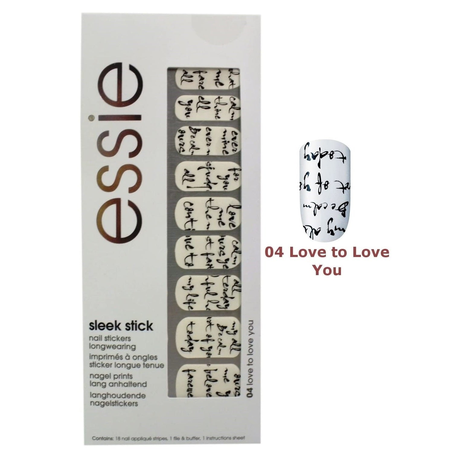 Essie Tyylikkäät kynsitarrat 04 Love To Love sinä