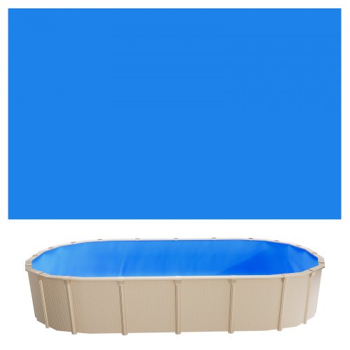VEVOR Oval Pool Liner, 360 x 623 cm UniBead Swimming Pool Liner for 120 cm Wall Height, Premium Thick Vinyl, Easy Install with Leak-Proof Patches, for Steel Sided Above-Ground,Outdoor, Blue