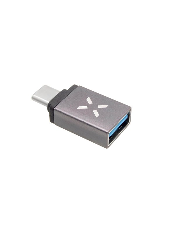 FIXED LINK USB-C Uros / USB-A Naaras adapteri Harmaa