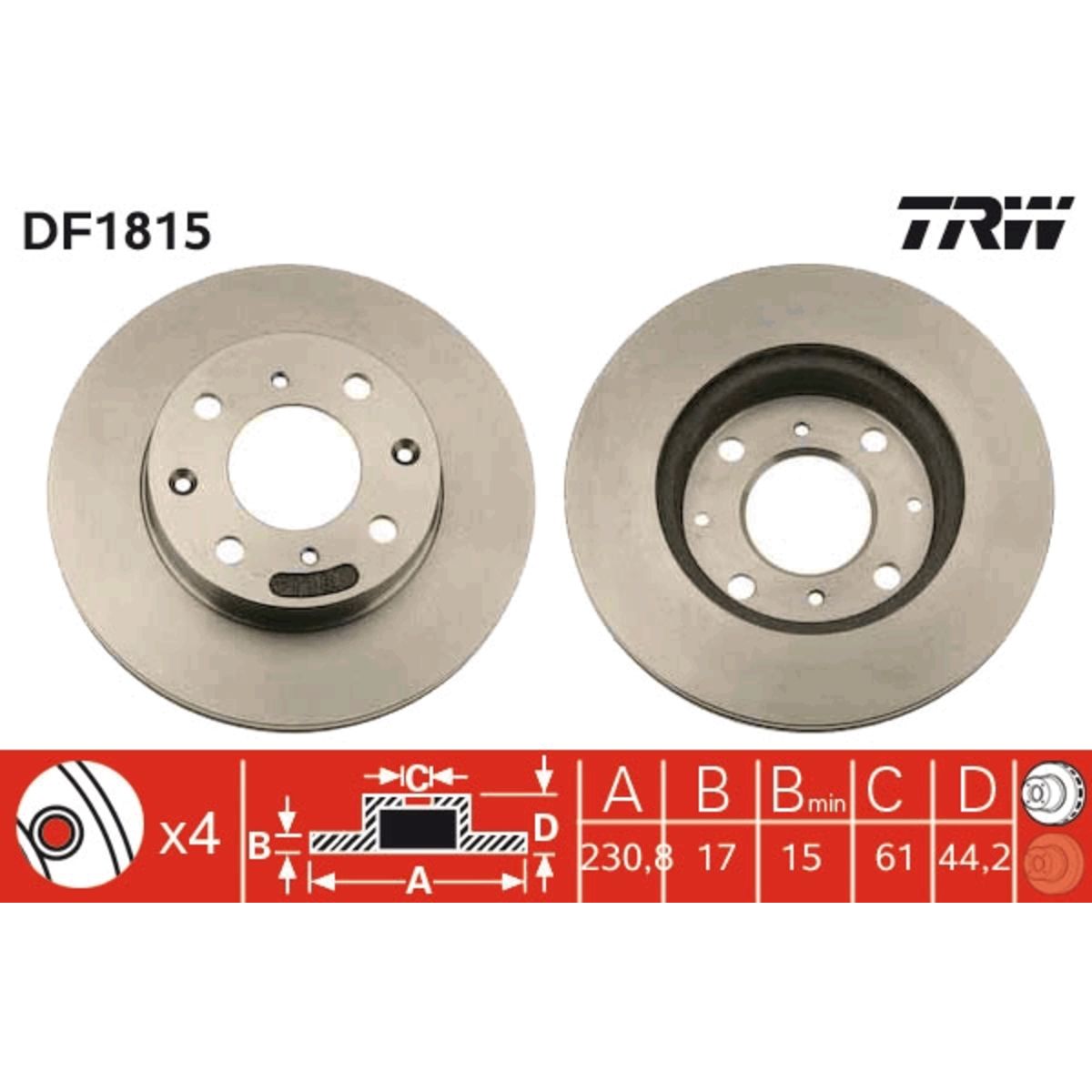 Jarrulevy TRW DF1815