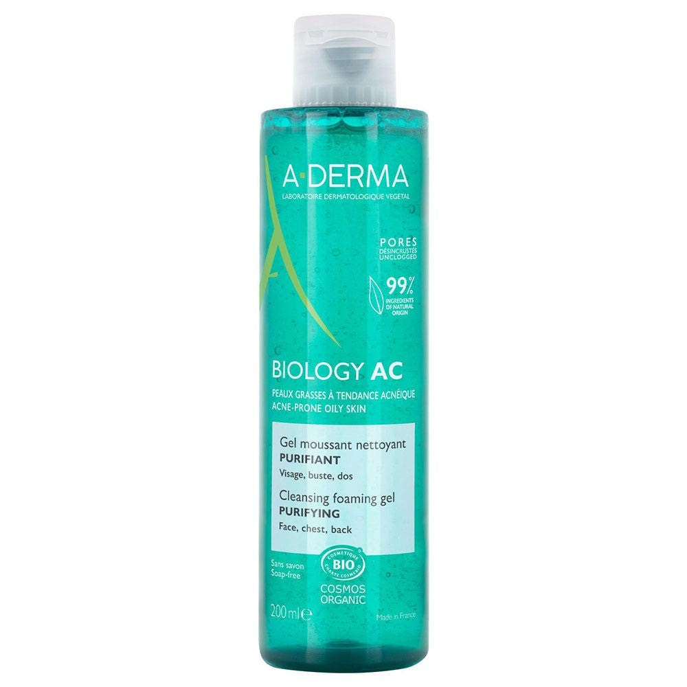 A-derma Biology AC, Purificante, Gel Detergente, 200 ml