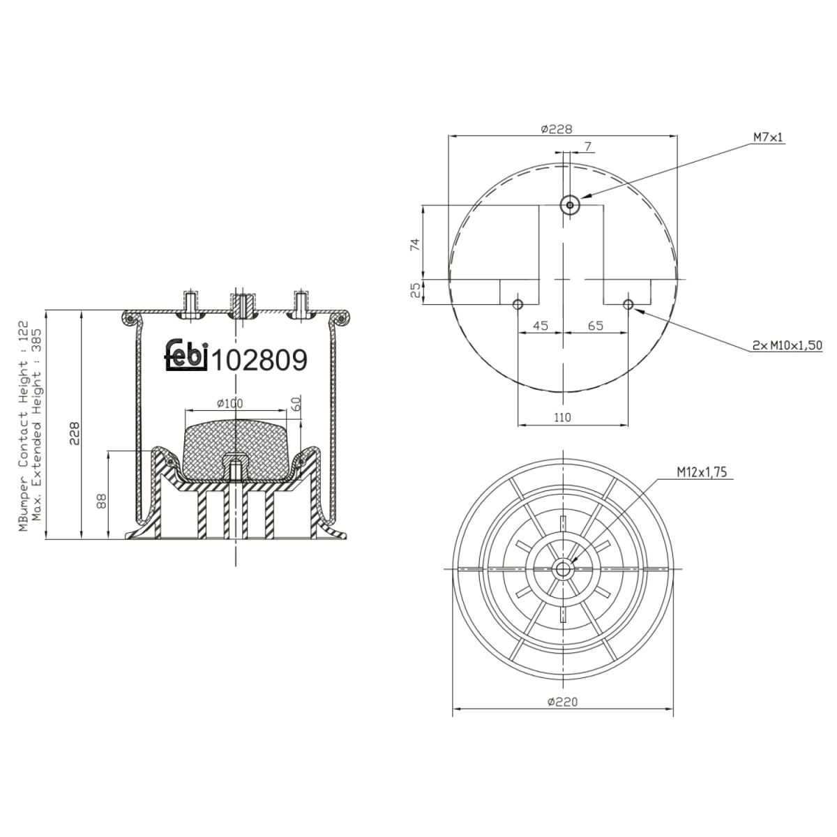Metallipalje, ilmajousitus FEBI BILSTEIN 102809