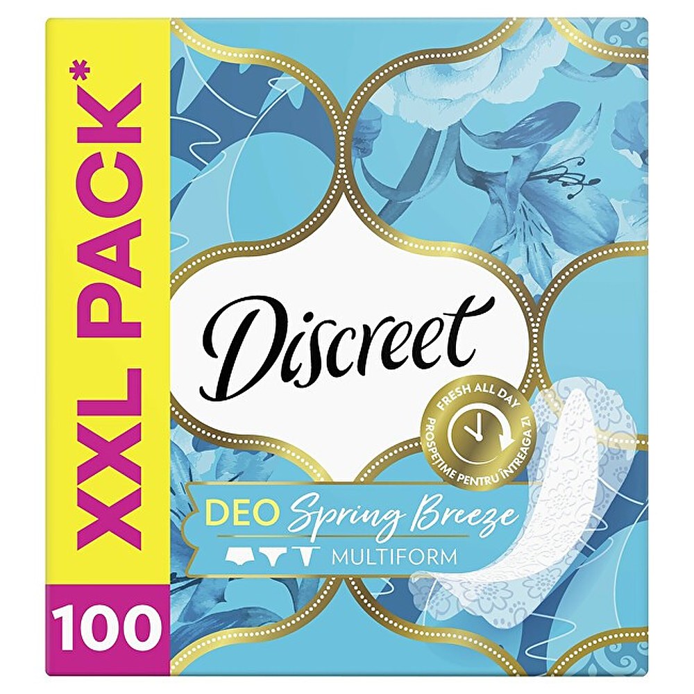 Discreet Monimuotoinen jousi Breeze pikkuhousunsuojat 100 kpl