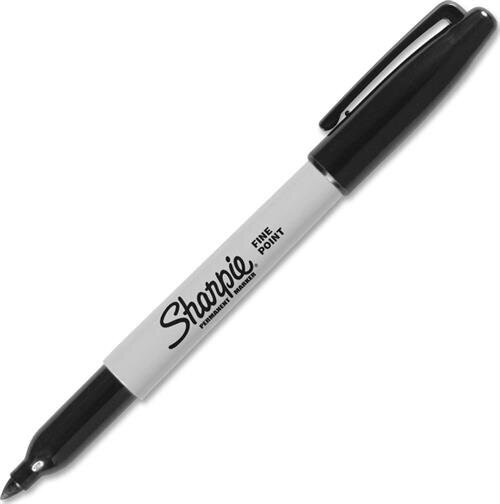 Sharpie -permanenttitussit | Kapea kärki | Musta | 12 kpl