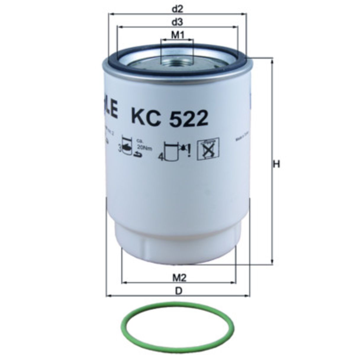 Polttoainesuodatin MAHLE KC 522D