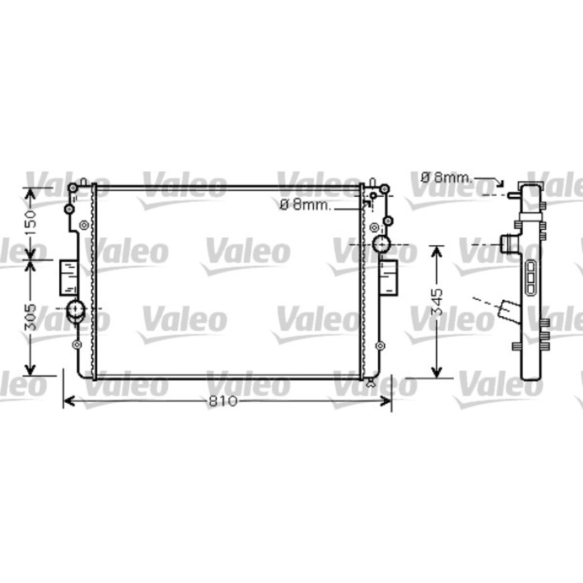 Jäähdytin, moottorin jäähdytys VALEO 734448