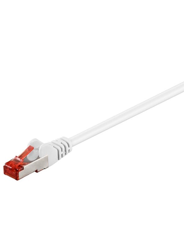 Goobay Patchkabel CAT 6, S/FTP (PiMF), vit, 2 m kopparklädd aluminiumtråd (CCA)