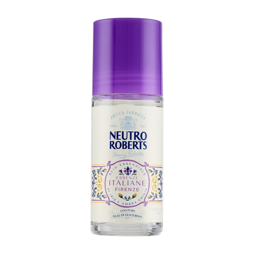 Neutro Roberts Essenze Italiane Firenze - Roll-On Deodorantti Iiriksen ja Harmaan Meripihkan Eteerisellä Öljyllä 50 ml